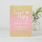 Invitation Parties scintillant en faux or gris moderne ombre  (Debout devant)