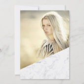 Invitation Parties scintillant en feuille d'or chic en marbre (Dos)