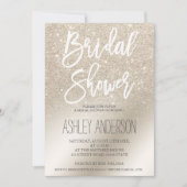 Invitation parties scintillant en ivoire perlé ombre métalliq (Devant)