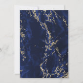 Invitation Parties scintillant en marbre bleu marine  en or M (Dos)