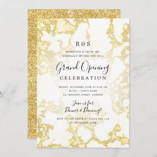 Invitation Parties scintillant en marbre doré Grand ouverture