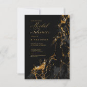 Invitation Parties scintillant en marbre Mariage Black Gold I (Devant)