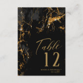 Invitation Parties scintillant en marbre Mariage Black Gold I (Devant)