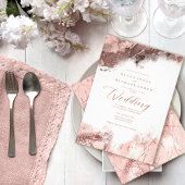 Invitation Parties scintillant en marbre Mariage Rose Gold ID