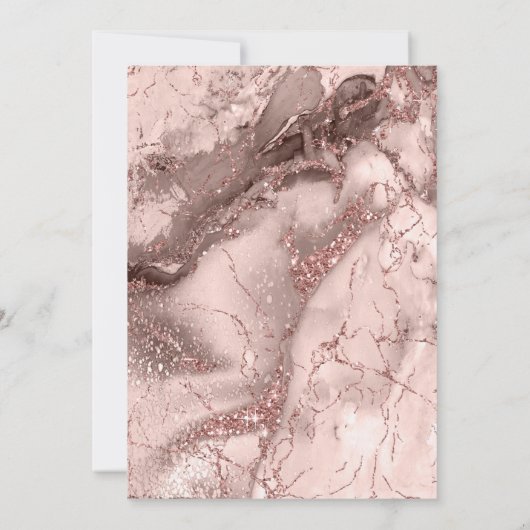 Invitation Parties scintillant en marbre Mariage Rose Gold ID (Dos)