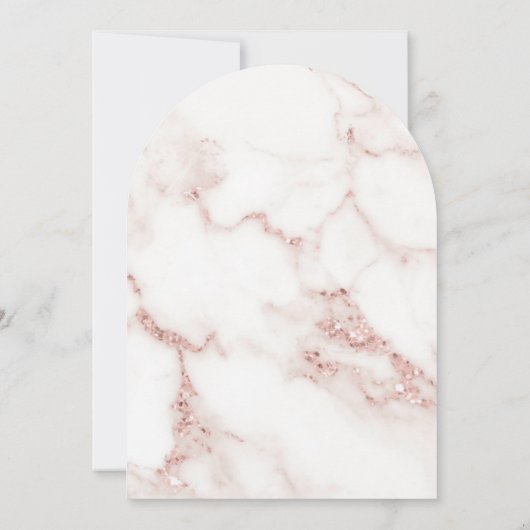 Invitation Parties scintillant en marbre moderne Mariage Rose (Dos)