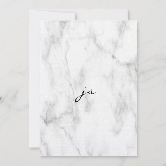 Invitation Parties scintillant en marbre noir blanc Mariage (Dos)