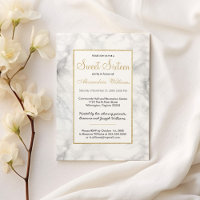 Parties scintillant en marbre noir blanc or Sweet