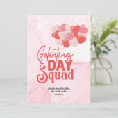 Invitation Parties scintillant en marbre rose mignonne Saint- (Debout devant)
