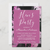 Invitation Parties scintillant en marbre violet Sparkle Hen's (Devant)
