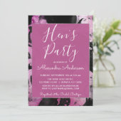 Invitation Parties scintillant en marbre violet Sparkle Hen's (Debout devant)