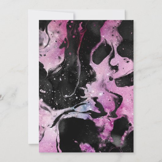 Invitation Parties scintillant en marbre violet Sparkle Hen's (Dos)