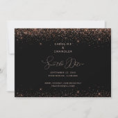 Invitation Parties scintillant en noir et bronze Enregistrer  (Devant)