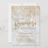 Invitation Parties scintillant en or blanc de luxe Pearl Marb (Devant)