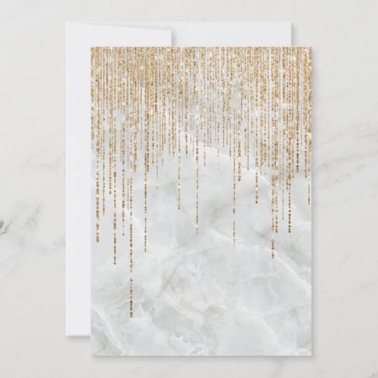 Invitation Parties scintillant en or blanc de luxe Pearl Marb (Dos)