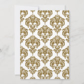 Invitation Parties scintillant en or blanc Glam Damask Print (Dos)
