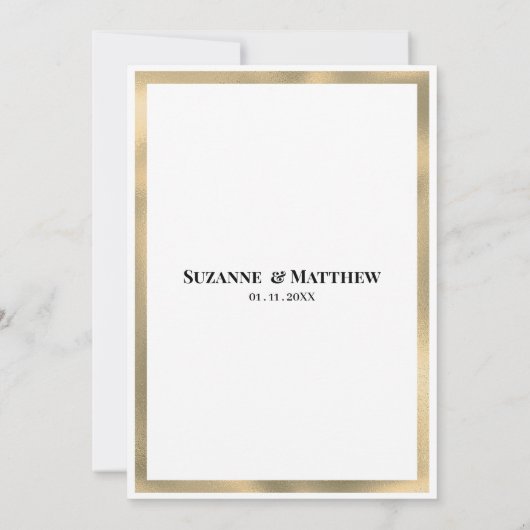 Invitation Parties scintillant en or blanc luxe gouttes RSVP (Dos)