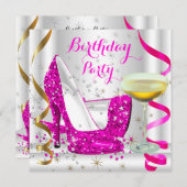 Invitation Parties scintillant en or blanc rose chaud talons  (Devant / Derrière)