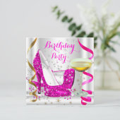 Invitation Parties scintillant en or blanc rose chaud talons  (Debout devant)