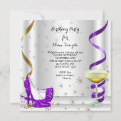 Invitation Parties scintillant en or blanc violet talons haut (Dos)