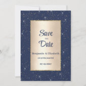 Invitation Parties scintillant en or bleu marine confetti Enr (Devant)