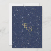 Invitation Parties scintillant en or bleu marine confetti Enr (Dos)