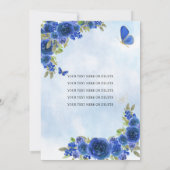 Invitation Parties scintillant en or bleu marine Floral Princ (Dos)