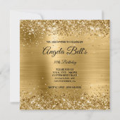 Invitation Parties scintillant en or brillant Faux Brossé Mon (Dos)