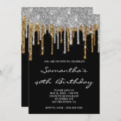 Invitation Parties scintillant en or brillant Silver Drivers  (Devant / Derrière)