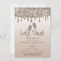 Parties scintillant en or Champagne  en verre Fian