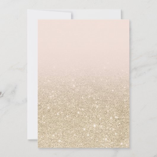 Invitation Parties scintillant en or clair moderne ombre phot (Dos)