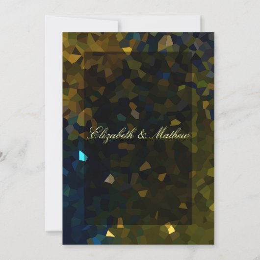 Invitation Parties scintillant en or et en cristal bleu (Dos)