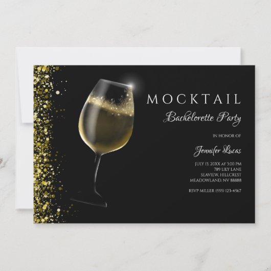 Invitation Parties scintillant en or étincelant Bachelorette  (Devant)