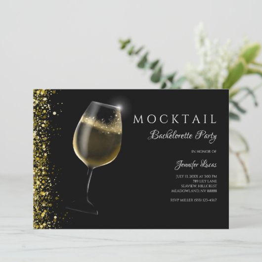 Invitation Parties scintillant en or étincelant Bachelorette  (Debout devant)