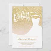 Invitation Parties scintillant en or glam élégante robe chic  (Devant)