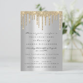 Invitation Parties scintillant en or gris gouttes d'Anniversa (Debout devant)