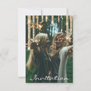 Invitation Parties scintillant en or gris gouttes d'Anniversa