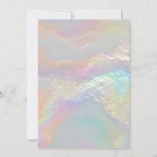 Invitation Parties scintillant en or irisé (Dos)