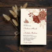 Invitation Parties scintillant en or lin aquarelle florale is