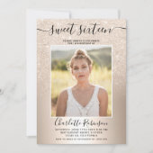 Invitation Parties scintillant en or métallique gris ombre 3  (Devant)