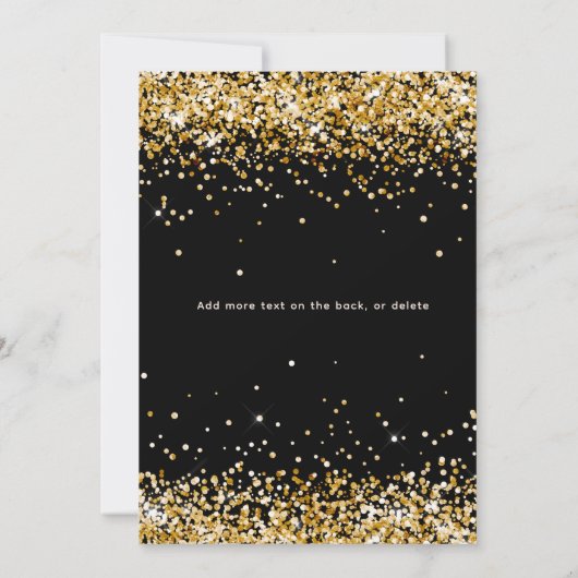 Invitation Parties scintillant en or noir (Dos)