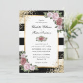 Invitation Parties scintillant en or noir blanc rose pâle Mar (Debout devant)