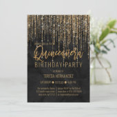 Invitation Parties scintillant en or noir de luxe Pearl Marbl (Debout devant)