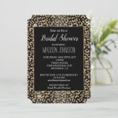 Invitation Parties scintillant en or noir glam Leopard (Debout devant)