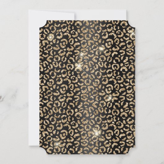 Invitation Parties scintillant en or noir glam Leopard (Dos)