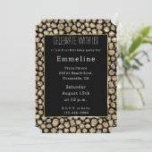 Invitation Parties scintillant en or noir Leopard (Debout devant)