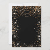 Invitation Parties scintillant en or noir mascarade luxe Quin (Dos)
