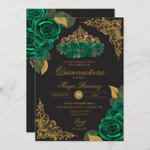 Parties scintillant en or noir Rose vert Tiara Qui