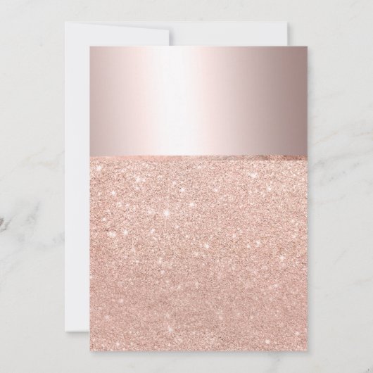 Invitation Parties scintillant en or rose à huile typographie (Dos)