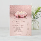 Invitation Parties scintillant en or rose Bokeh Lotus Glass R (Debout devant)